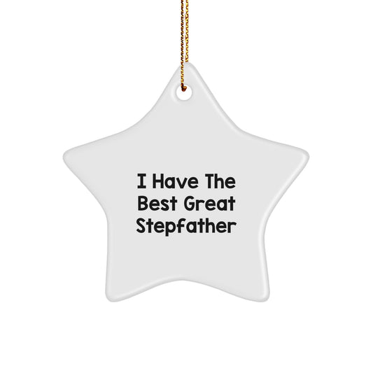 Funny Stepfather Gifts from Men to Stepfather, Best Star Ornament for Great Stepfather, Christmas Unique Ornament - Image 1