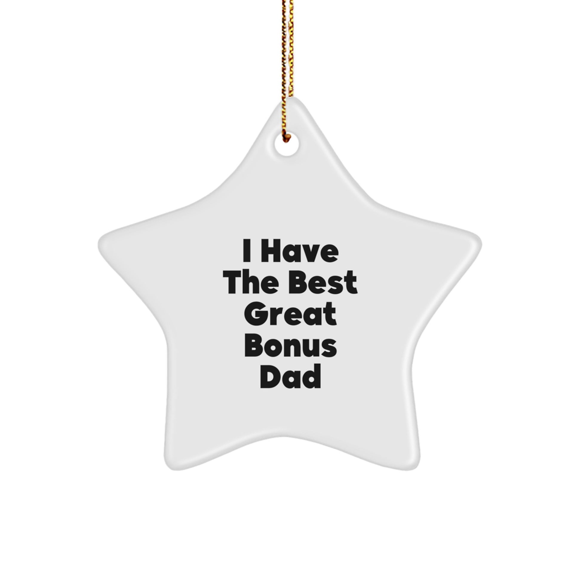 Funny Bonus Dad Gifts, Star Ornament for Great Bonus Dad, I Have The Best Great Bonus Dad - Image 1