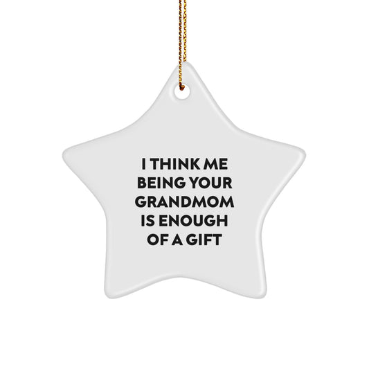 Grandmom Keepsake Christmas Ornament for Him Gift Bright White Star - Image 1