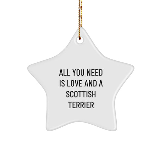 Scottish Terrier Dog Star Ornament Gifts for Men from Family with Funny Quote - Christmas Unique Gifts - Image 1