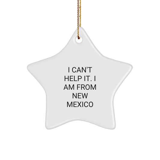 Funny New Mexico Star Ornament Gifts from Friends and Family for Christmas Decoration - I Can't Help It. I Am From New Mexico - Image 1