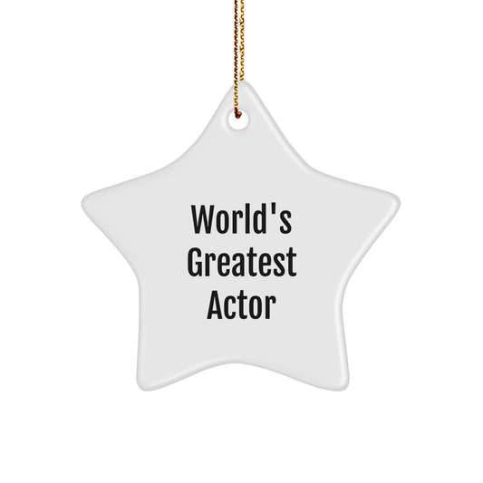 Gifts from Friends for Actor - Inspirational World's Greatest Actor Star Ornament, Funny Actor Christmas Decorations, Star Shaped Actor Holiday Gift - Image 1