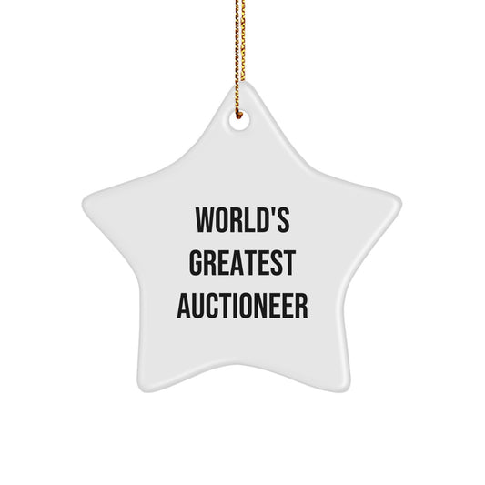 Funny World's Greatest Auctioneer Star Ornament, Gifts for Auctioneers, Christmas Unique Gift Ideas - Image 1