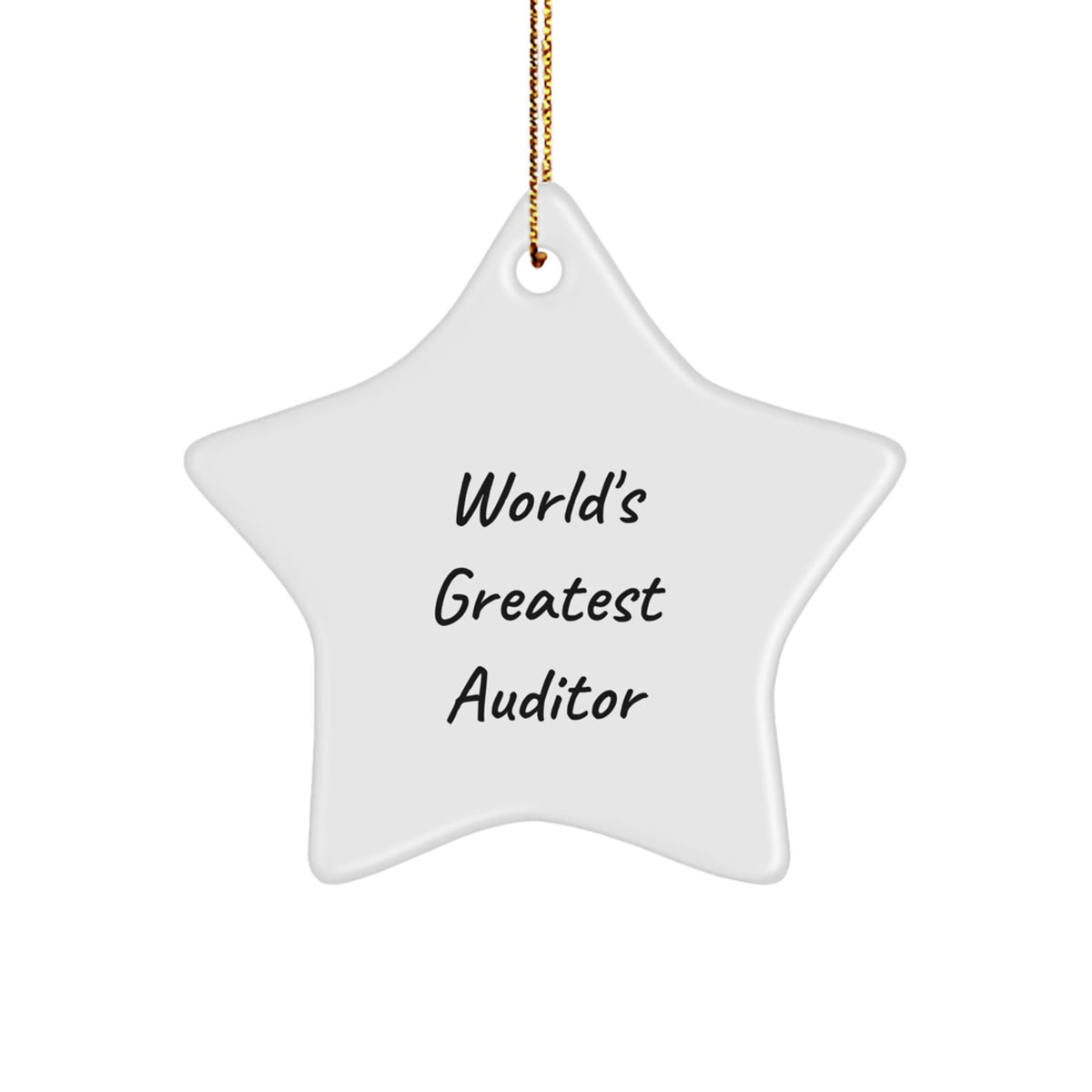 Funny Auditor Gifts from Friends - World's Greatest Auditor Star Ornament for Christmas Unique Gifts for Auditor - Image 1