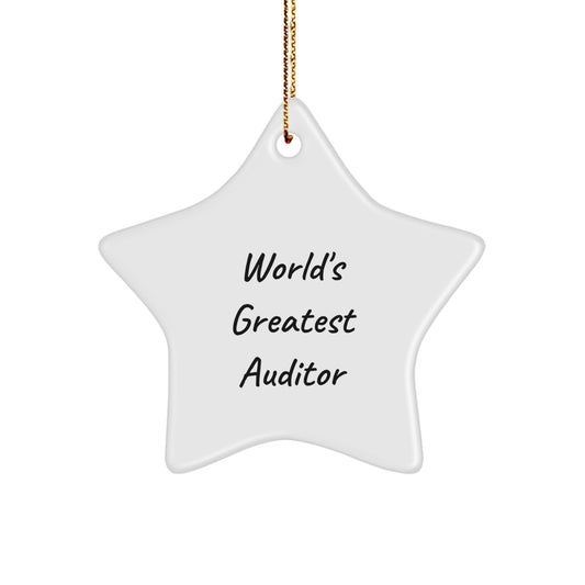 Funny Auditor Gifts from Friends - World's Greatest Auditor Star Ornament for Christmas Unique Gifts for Auditor - Image 1
