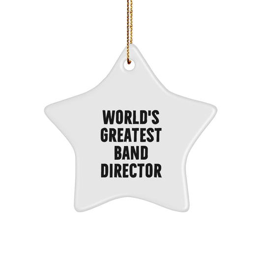Funny Band Director Gifts from Men, Christmas Unique Gifts for Band Directors, Star Ornament with 'World's Greatest' Quote - Image 1