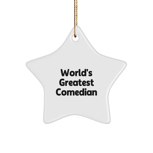 Witty World's Greatest Comedian Christmas Ornament for Friends Gift - Image 1