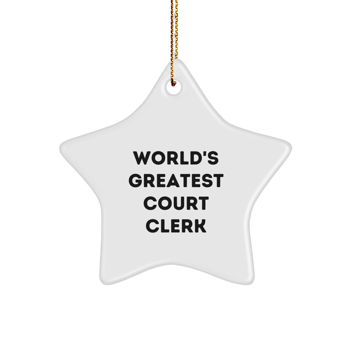 Court Clerk Keepsake Bright Star Vivid Christmas Ornament for Him Gift - Image 1