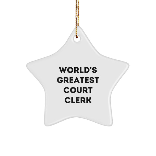 Court Clerk Keepsake Bright Star Vivid Christmas Ornament for Him Gift - Image 1