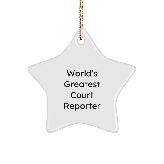 World's Greatest Court Reporter Keepsake Christmas Ornament for Him Gift - Image 1
