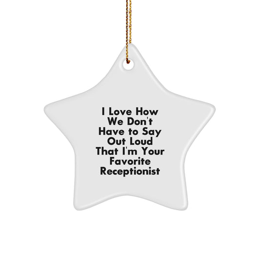 Funny Receptionist Gifts for Coworkers from Friends - Unique Star Ornament for Christmas Unique Gifts - Image 1