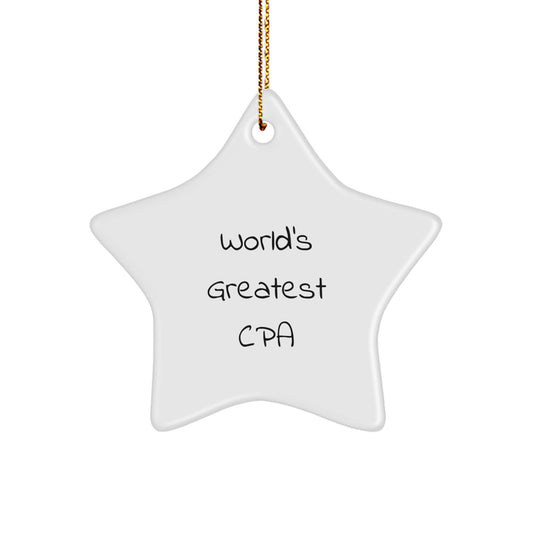 Funny World's Greatest CPA Gifts, Star Ornament for CPA, Christmas Unique Gifts from Family - Image 1