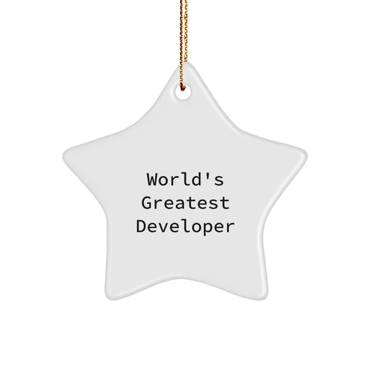 Funny Developer Gifts from Friends, World's Greatest Developer Star Ornament, Christmas Unique Decorations for Men, Women, Coworkers, Family - Image 1