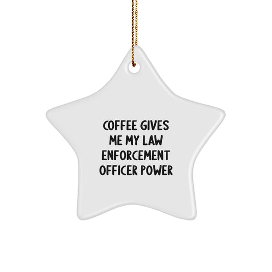 Funny Law Enforcement Officer Star Ornament Gifts from Family - Christmas Unique Presents for Men and Women - Image 1