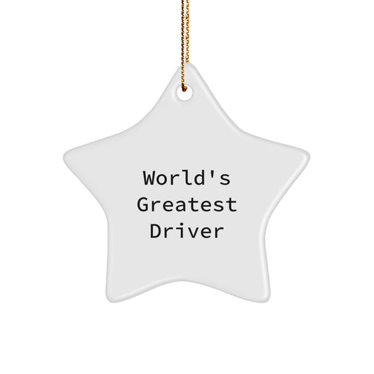 Funny World's Greatest Driver Gifts for Men - Unique Driver Star Ornament, Christmas Unique Gifts from Friends to Family - Image 1