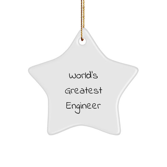 Funny Engineer Gifts for Engineer Friends - Star Ornament, 'World's Greatest Engineer' Quote, Christmas Unique Gifts from Men, Women, Coworkers to Engineer - Image 1
