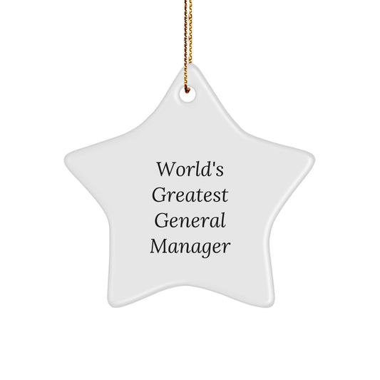 Funny General Manager Gifts from Friends, World's Greatest Star Ornament for Christmas Unique Presents - Image 1