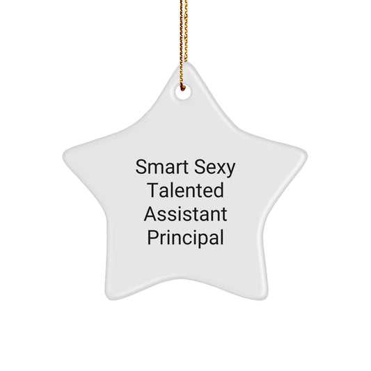 Gifts from Friends for Assistant Principals Star Ornament Funny Quote Smart Sexy Talented Assistant Principal Christmas Unique Gifts - Image 1