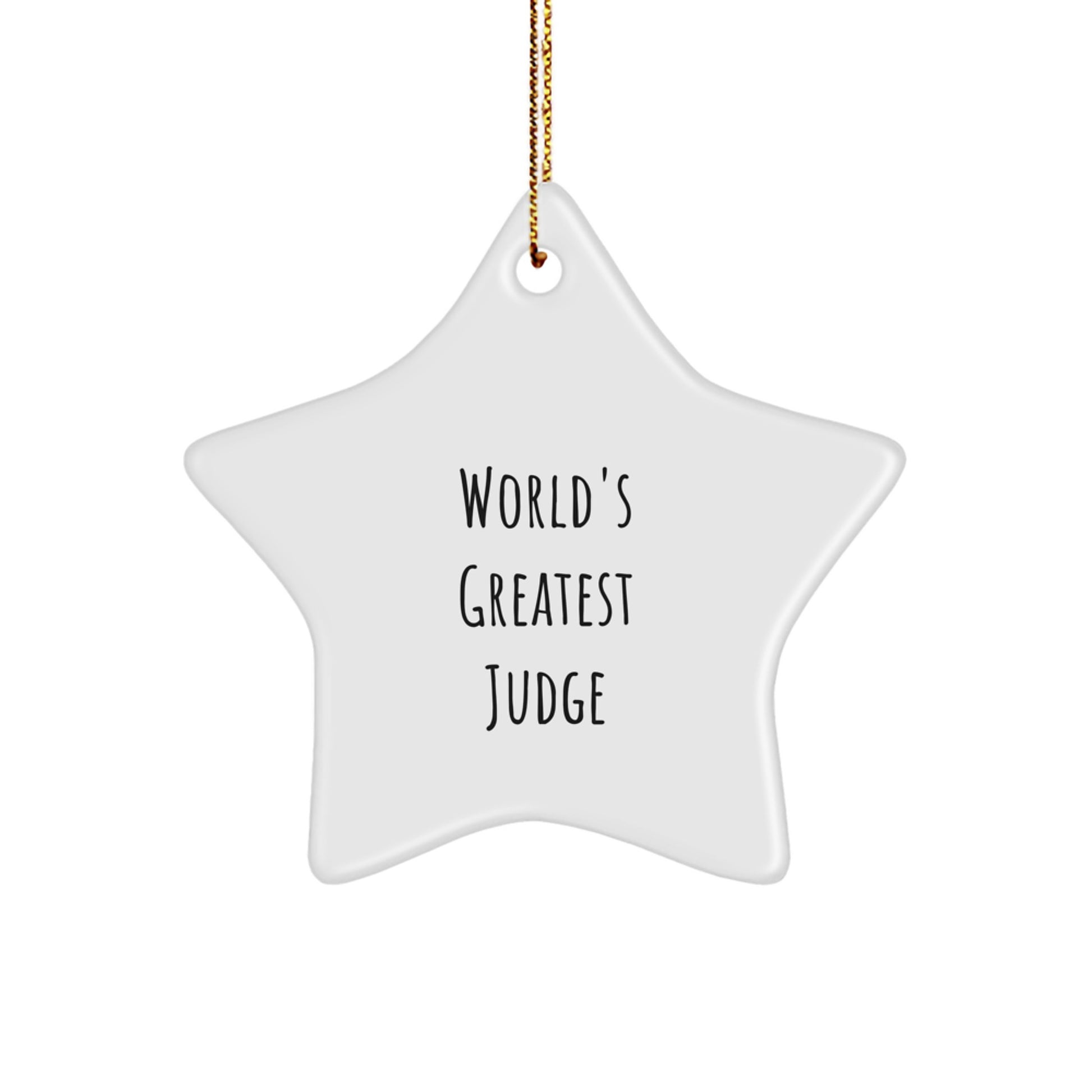 Funny Judge Gifts, World's Greatest Judge Star Ornament, Christmas Unique Gifts for Judge, Judge Star Decoration from Friends - Image 1