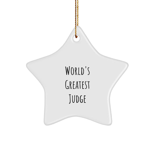 Funny Judge Gifts, World's Greatest Judge Star Ornament, Christmas Unique Gifts for Judge, Judge Star Decoration from Friends - Image 1