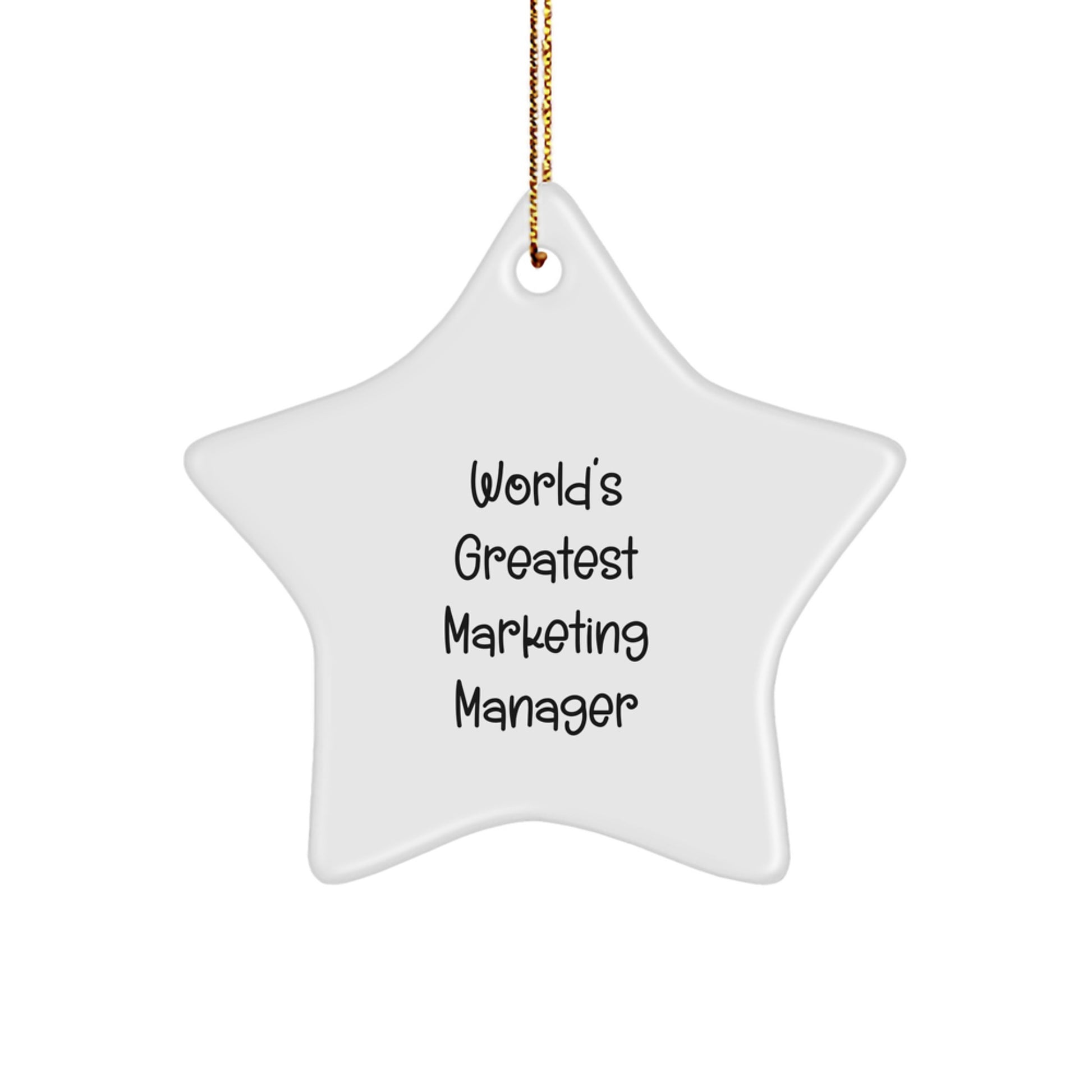 Funny Marketing Manager Gifts for Him, 'World's Greatest Marketing Manager', Star Ornament, Gifts from Friends, Christmas Unique Gifts - Image 1
